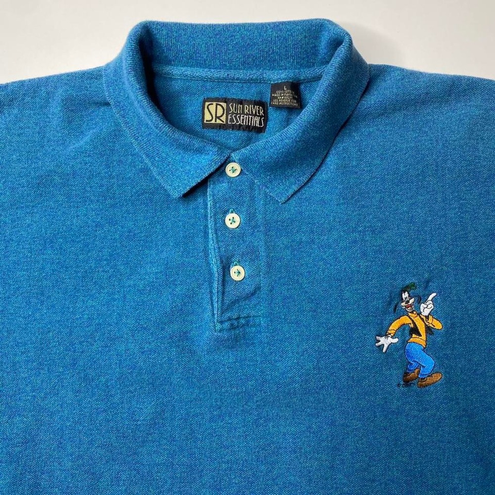 Vintage 90s Disney Goofy and Mickey Halloween polo shirt
